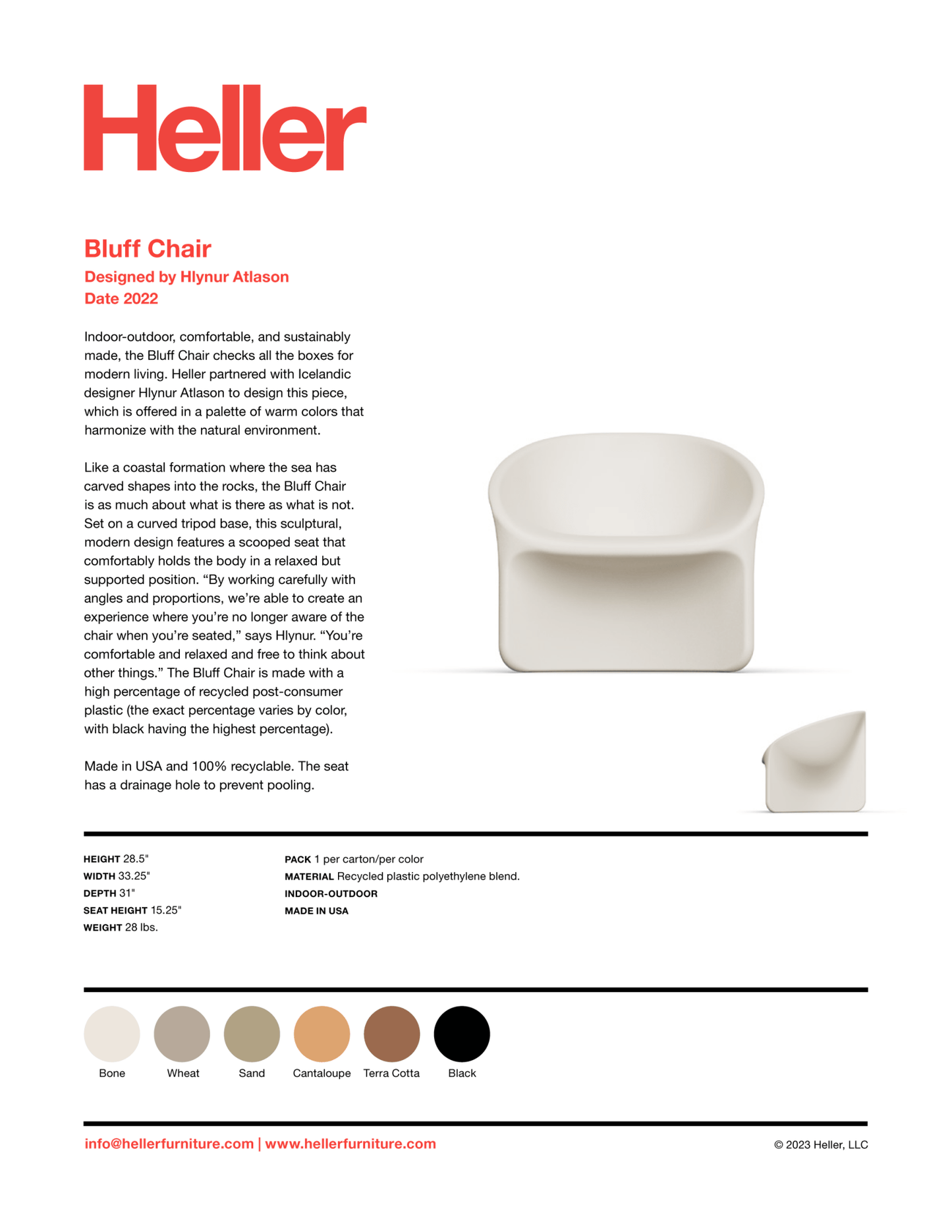 Bluff Chair™ - Heller Furniture - Sofas + Lounge Chairs - Wheat