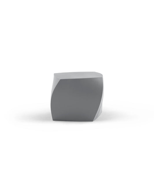 Gehry Left Twist Cube - Heller Furniture - Side Tables + Stools - Silver