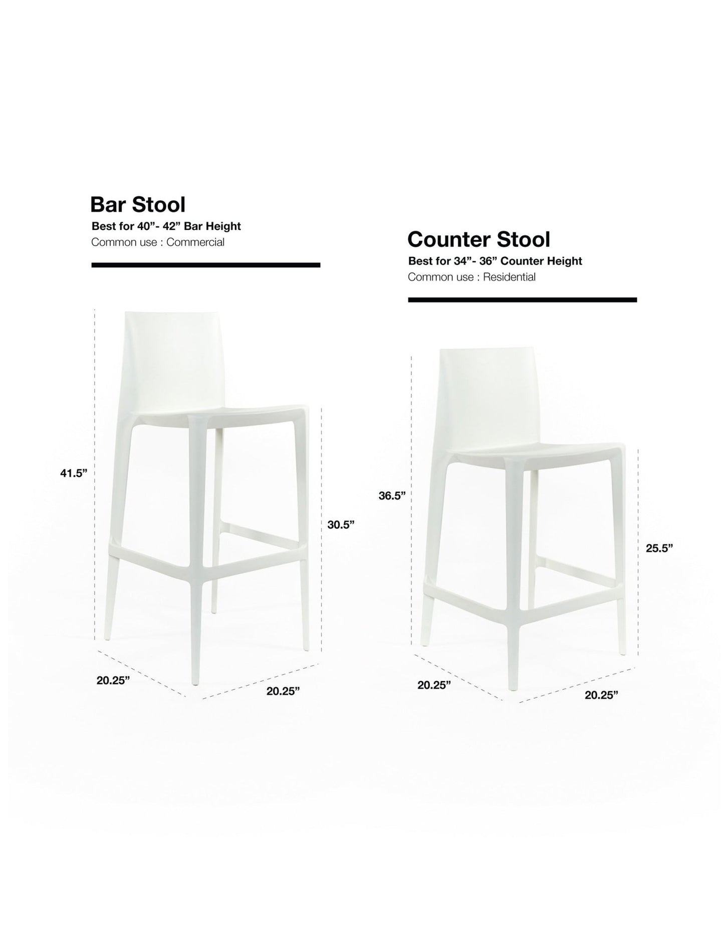 The Bellini Bar Stool - Set of 2 - Heller Furniture - Bar & Counter Stools - White