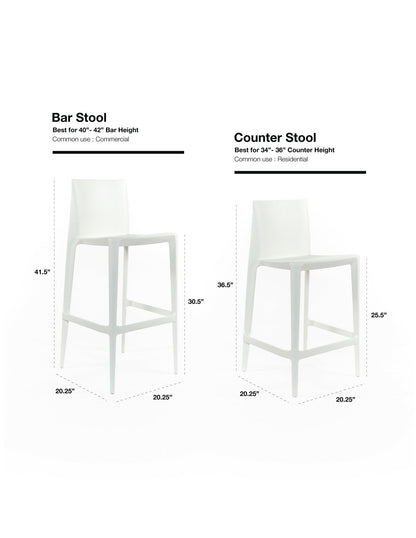 The Bellini Bar Stool - Set of 2 - Heller Furniture - Bar & Counter Stools - White