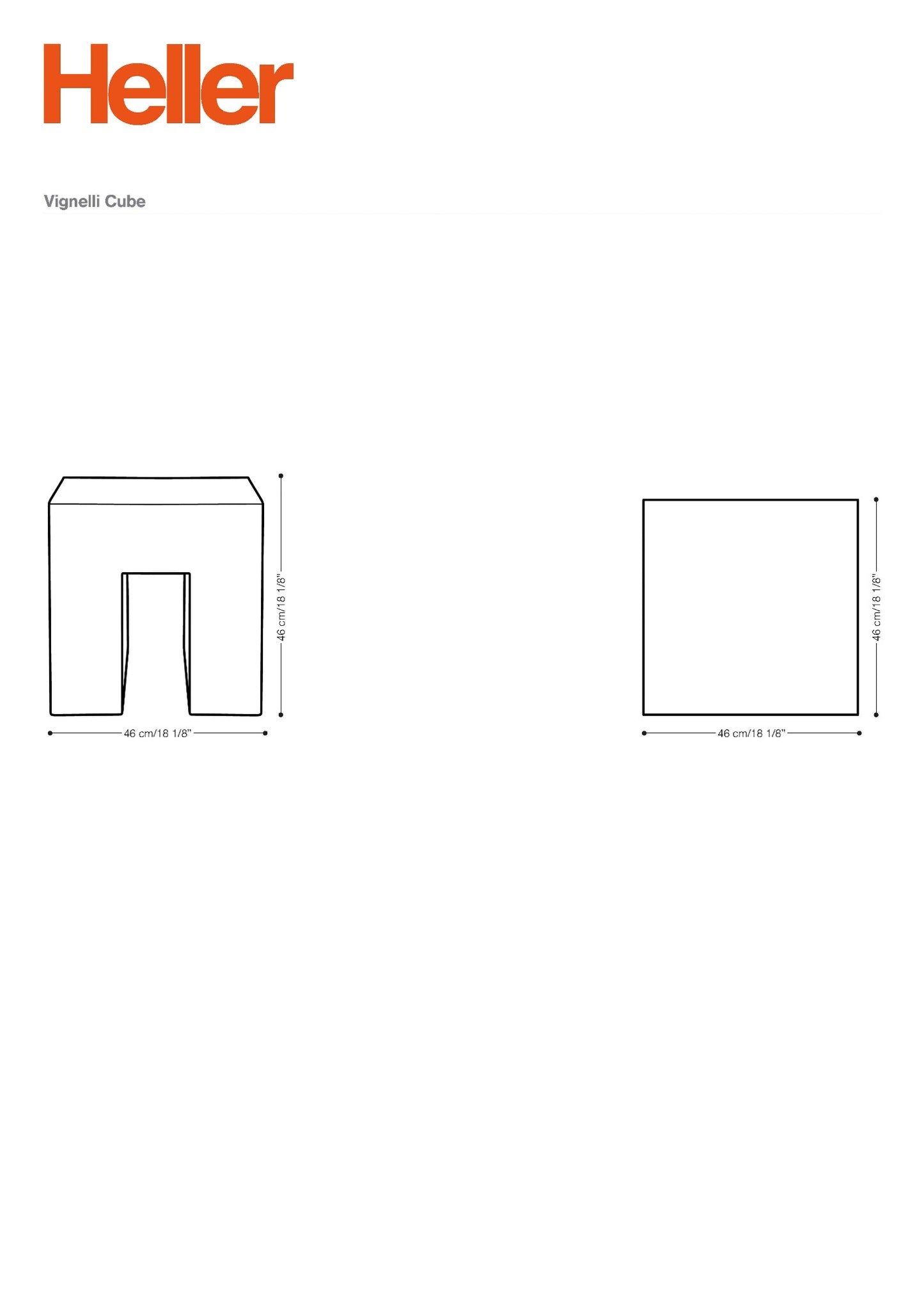 Vignelli Cube, Dimensions